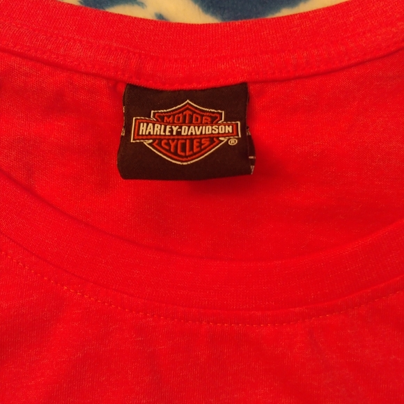 NWO Tags. Harley Davidson t-shirt. Size Med. Coral/Pink. - Picture 5 of 6